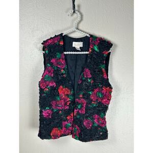 Vintage Victoria’s Secret Vest Gold Label Size Small Textured Floral 90's Y2K